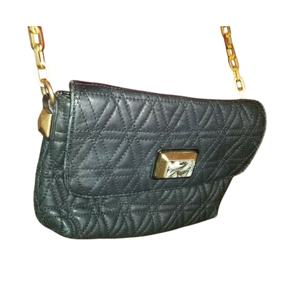 MARC BY MARC JACOBS Black Leather Lambskin Quilted Shoulder Bag Purse